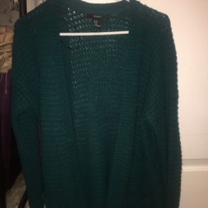 Emerald green forever 21 cardigan